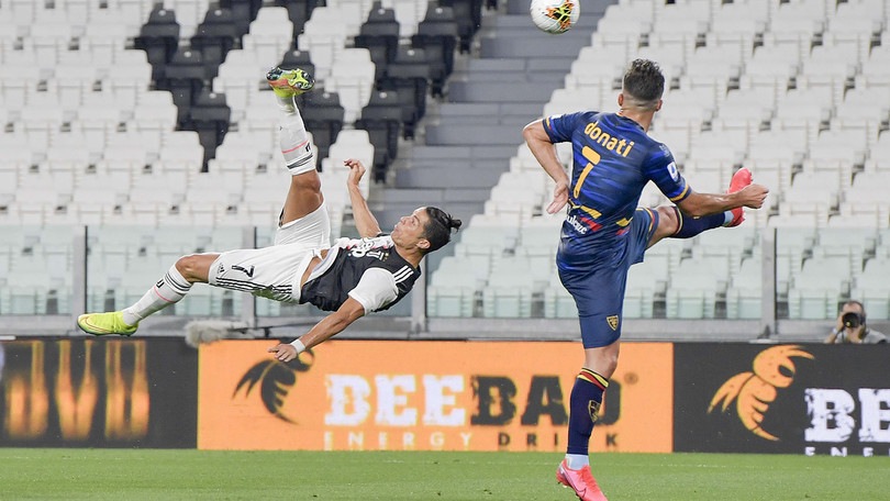 Juve, Ronaldo ci riprova: rovesciata allo Stadium!