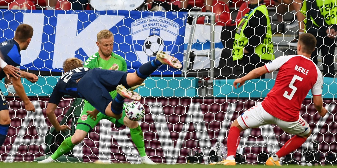 Hradecky para tutto, Pohjanpalo gol: gioia Finlandia, Danimarca ko