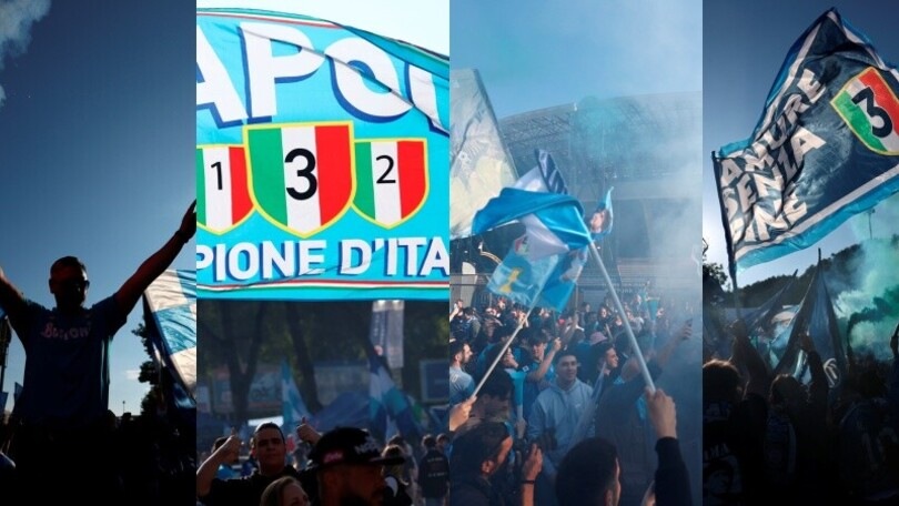 Napoli, entusiasmo al Maradona: bolgia di tifosi all'esterno dello stadio