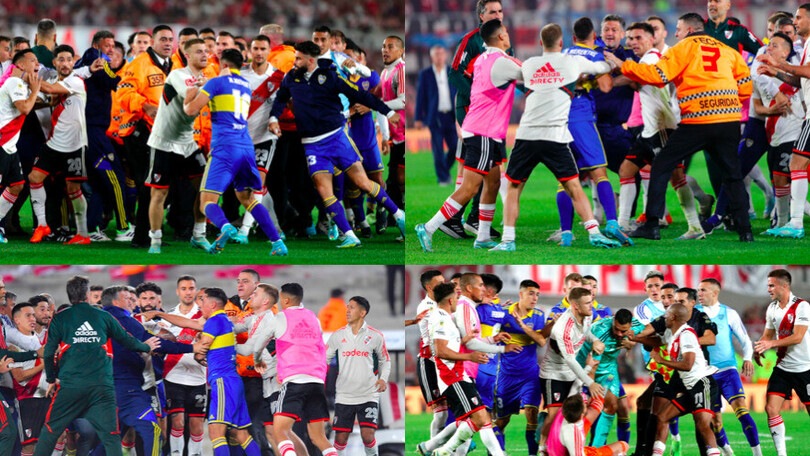 Clamorosa rissa in River-Boca: 7 espulsi e polizia in campo