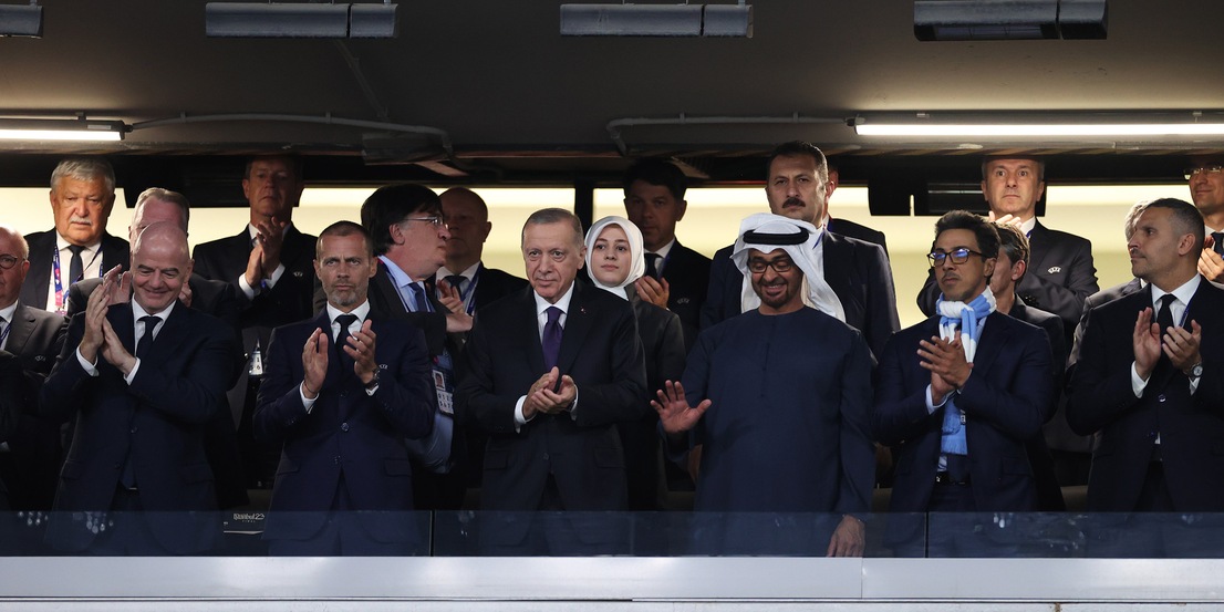 Ceferin, Infantino, Erdogan, Bin Zayed e lo sceicco Mansour per City-Inter