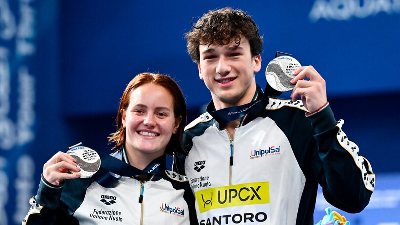 Mondiali tuffi, Pellacani-Santoro d’argento nel sincro mixed dai tre metri