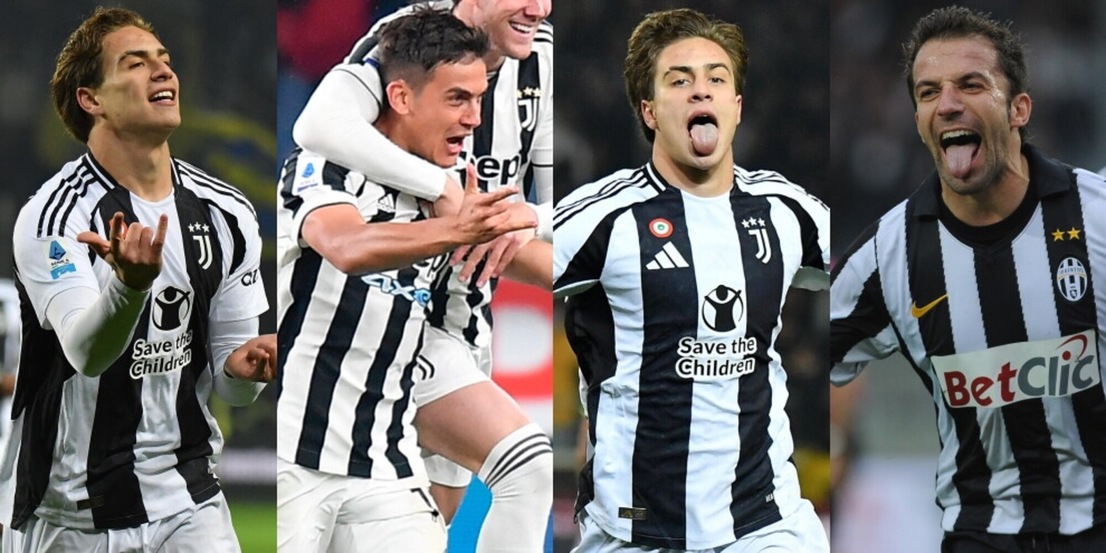 Yildiz Spiderman tra Dybala e Del Piero: la Juve e l'esultanza da 10