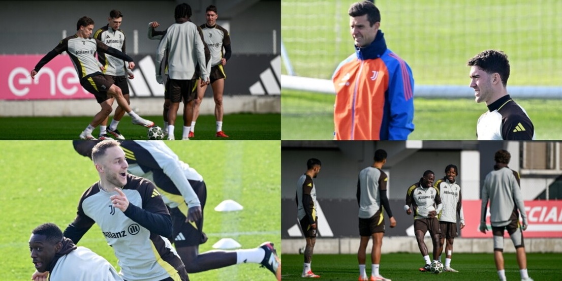 Vlahovic e Motta osservano, Koopmeiners-Kolo Muani si sfidano. E Weah...