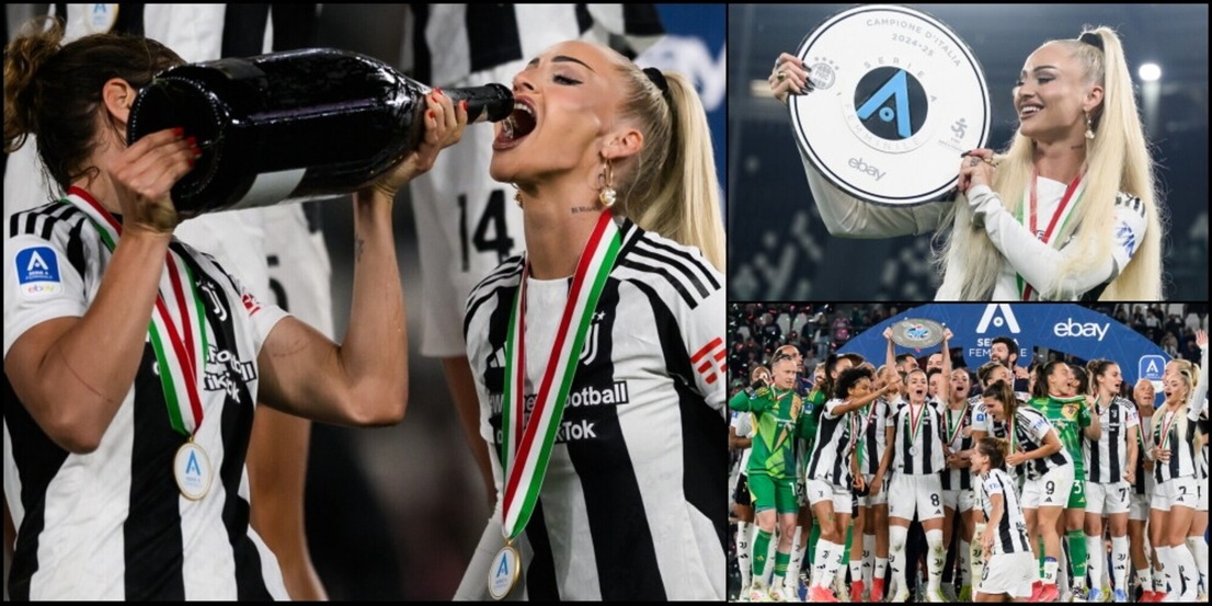 La festa Scudetto della Juve Women: Alisha Lehmann scatenata all'Allianz Stadium!