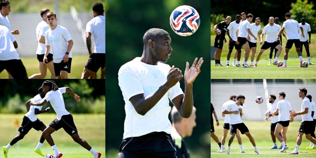 Kolo Muani e Nico allenano il colpo di testa, Thuram sprinta: carica Juve per il Wydad