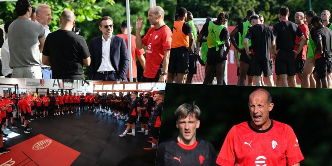 Milan, inizia il raduno: Allegri a colloquio con Tare e Ibra poi primi allenamenti
