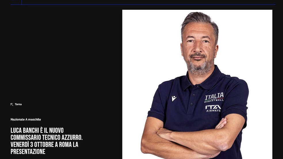 Ufficiale: Luca Banchi è il nuovo commissario tecnico dell'Italbasket