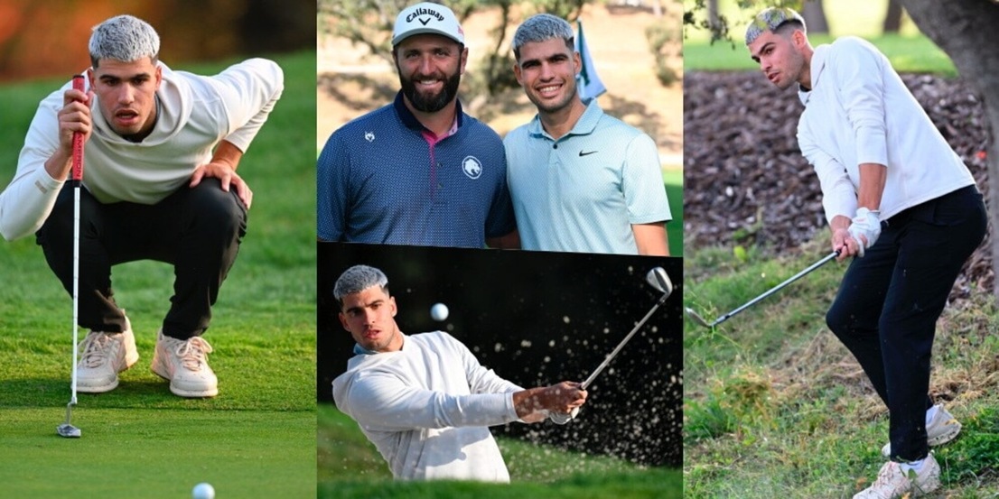 Alcaraz show anche sul campo da golf in attesa di volare in Arabia per il Six Kings Slam