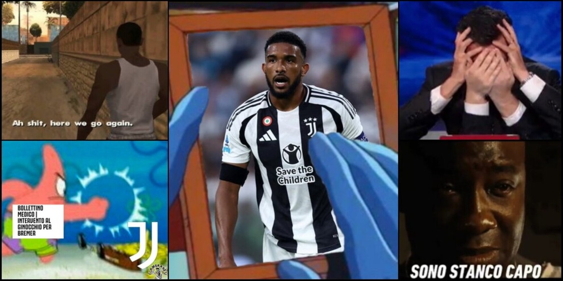 Bremer di nuovo ko e il tifo Juve si dispera: "Un incubo", "Prendete il mio ginocchio"