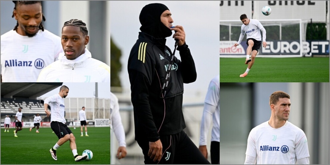 È tornata la Juve: David col nuovo look e Tudor incappucciato