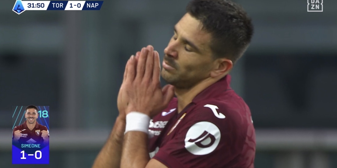 Simeone segna il gol dell’ex e sblocca Toro-Napoli. Poi chiede scusa dopo il vantaggio