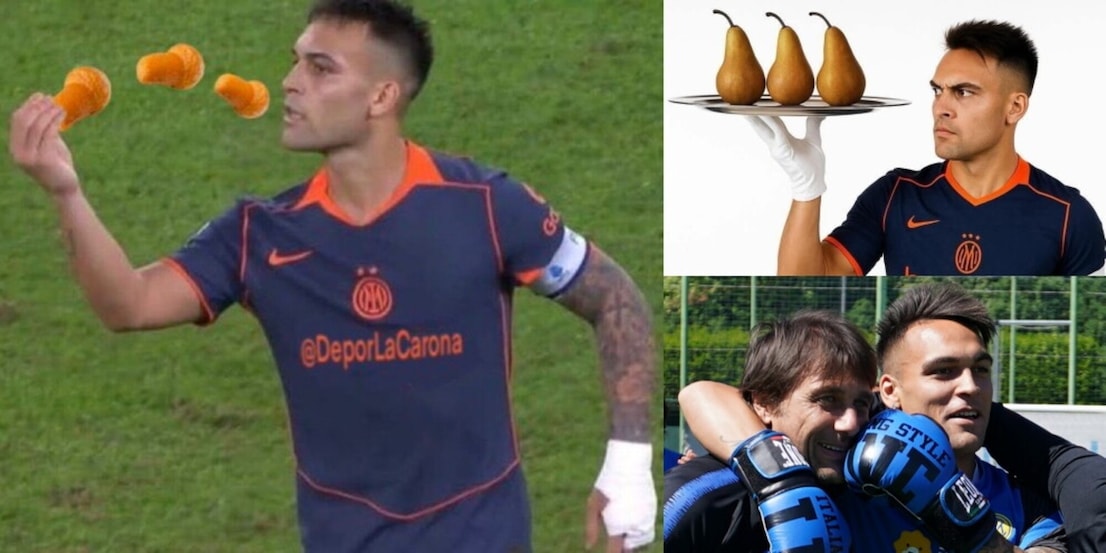 Conte-Lautaro, il match lo giocano i social tra pere, babbà e parrucchini