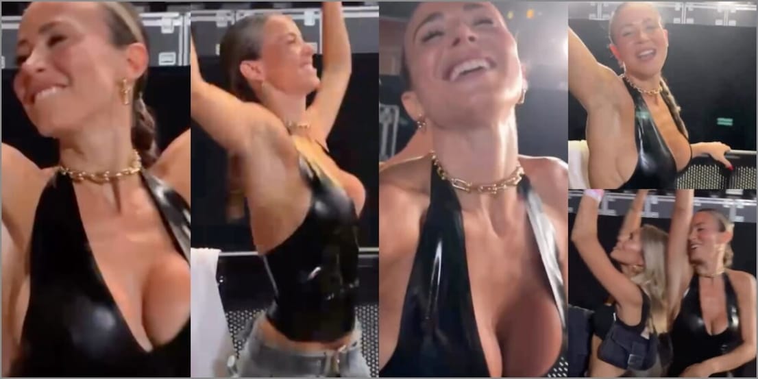 Diletta Leotta scatenata al concerto di Elodie. Ma il top nero la tradisce...