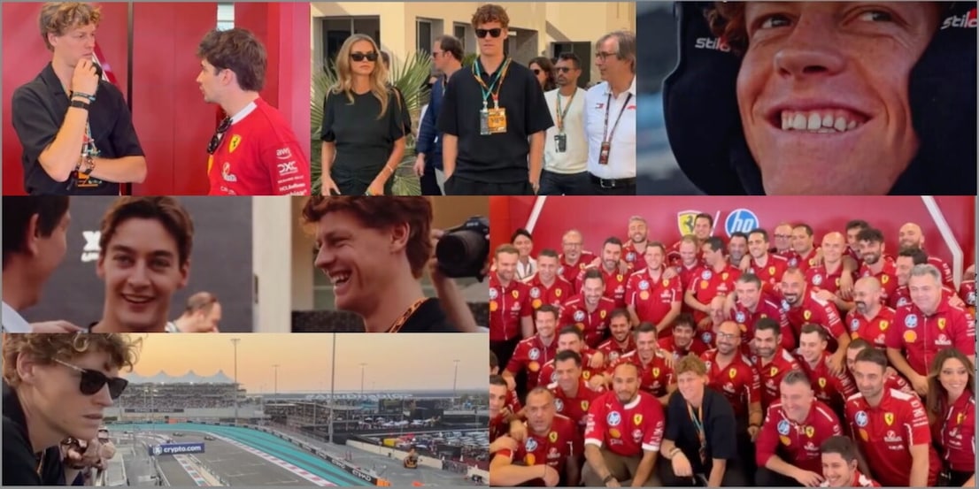 Sinner, c'è Laila ma gli occhi a cuore sono per la F1: giro in pista e scatti con la Ferrari
