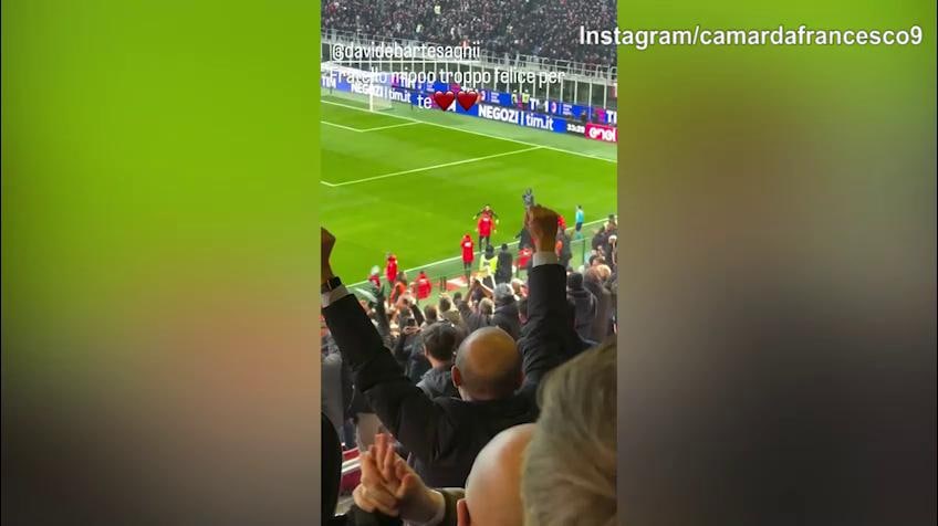 Milan, Camarda esulta per l'ex compagno Bartesaghi