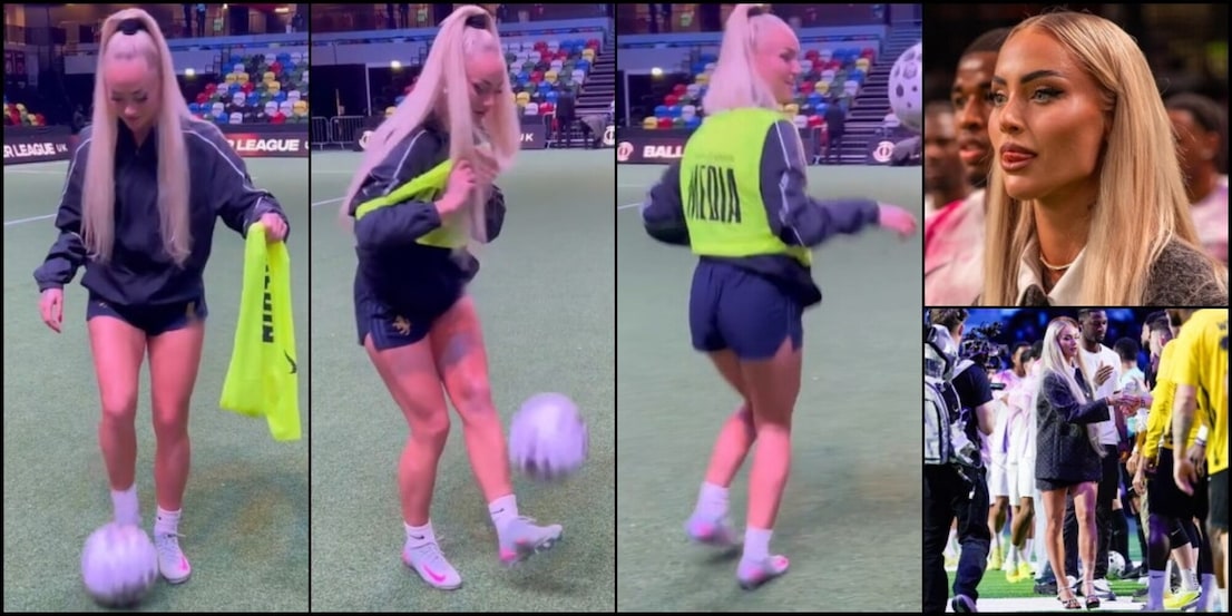 Alisha, show in pantaloncini Juve: si cambia mentre... palleggia!