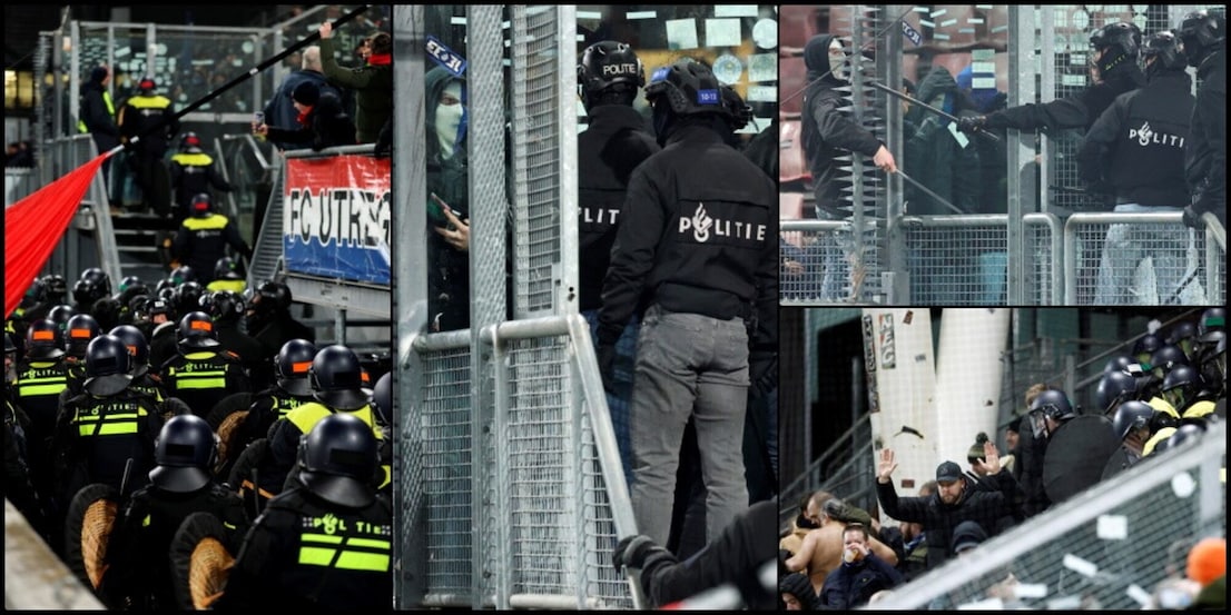 Caos a Utrecht tra violenza, polizia e settore ospiti sgomberato: con il Genk inizia un'ora dopo
