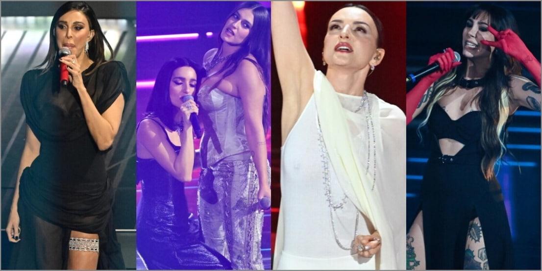 Belen con la giarrettiera, Gaia provocante e Arisa trasparente: i look di Sanremo