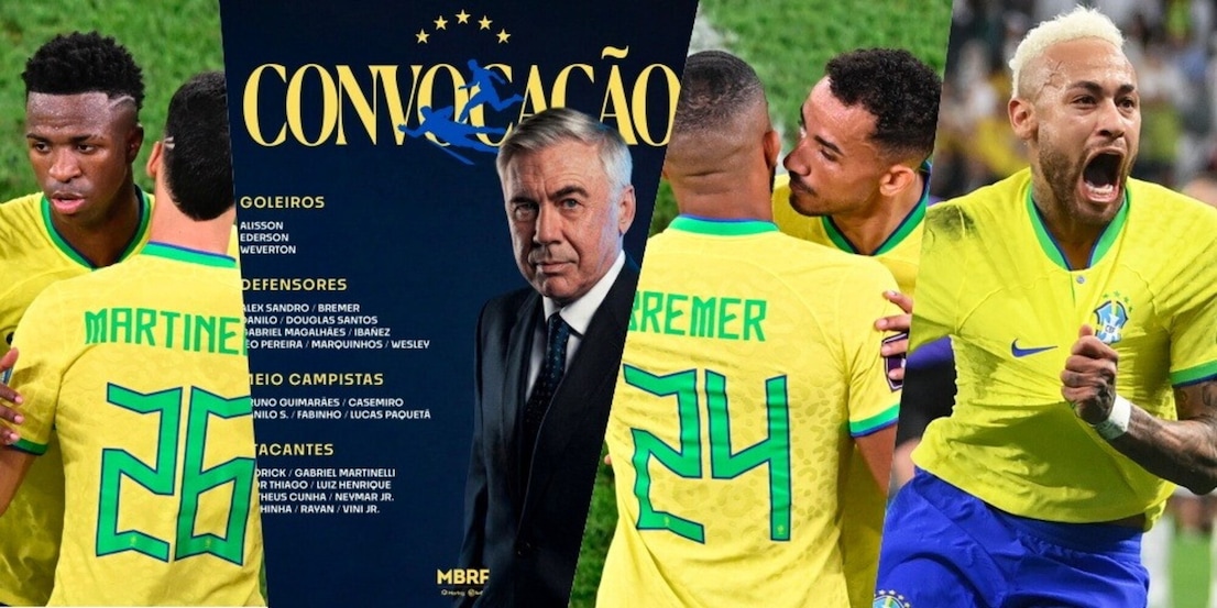 I convocati di Ancelotti per il Mondiale: ci sono Bremer, Alex Sandro, Danilo e Neymar!