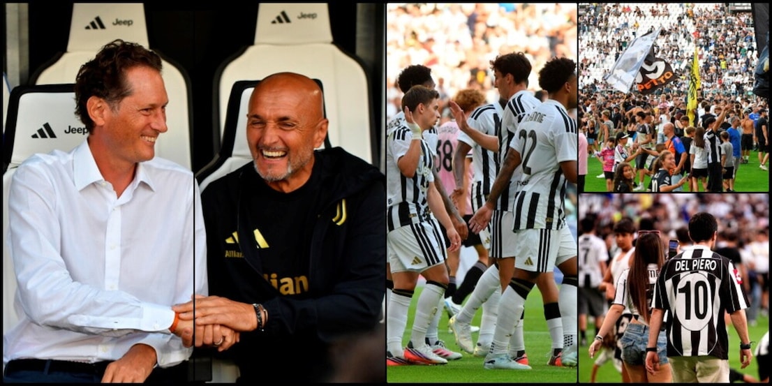 Juve, festa allo Stadium contro la Next Gen sotto gli occhi di Elkann: tifosi in campo
