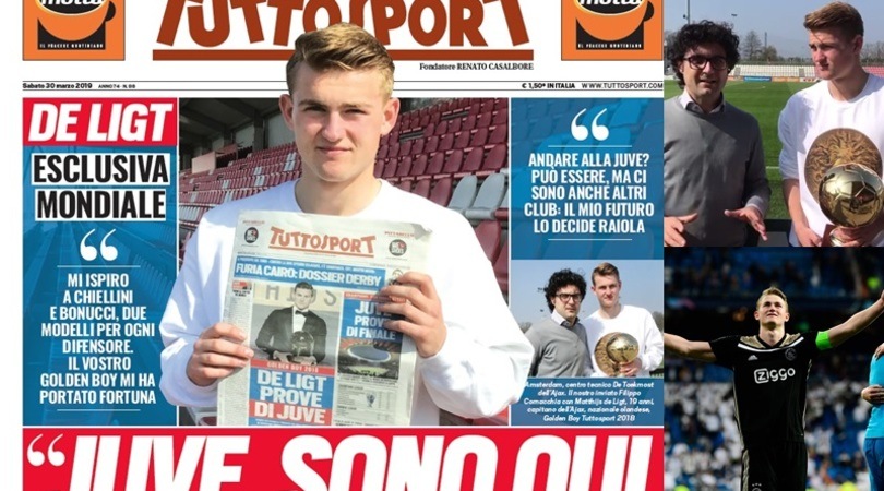 Intervista a De Ligt: «Il mio futuro lo decide Raiola. Ci sono Juve e altri club ma ora l'Ajax»