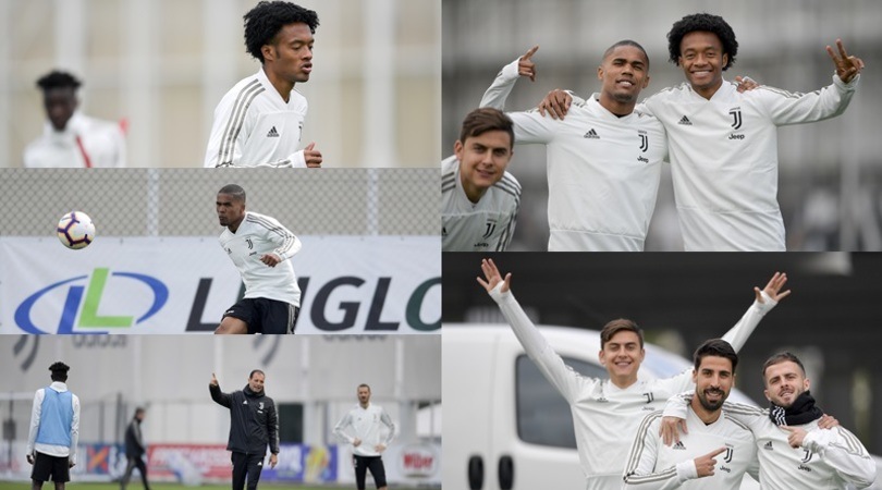 Juve, quanti sorrisi alla Continassa: Douglas Costa e Cuadrado vogliono esserci per la volata finale