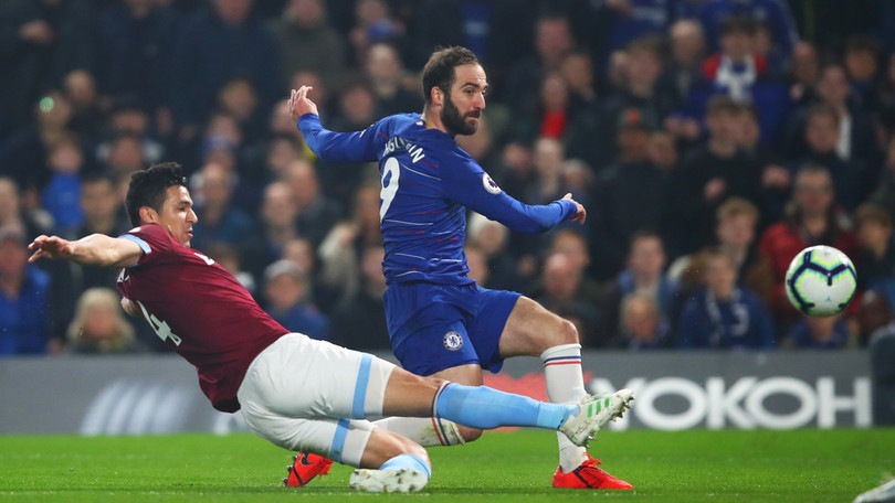 Premier: 2-0 del Chelsea al West Ham. Il palo frena Higuain