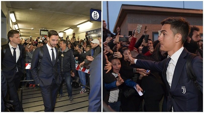 Juventus arrivata a Ferrara: bagno di folla e tifosi