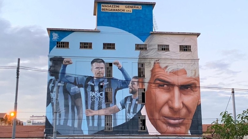 Coppa Italia, completato il maxi murales per l'Atalanta