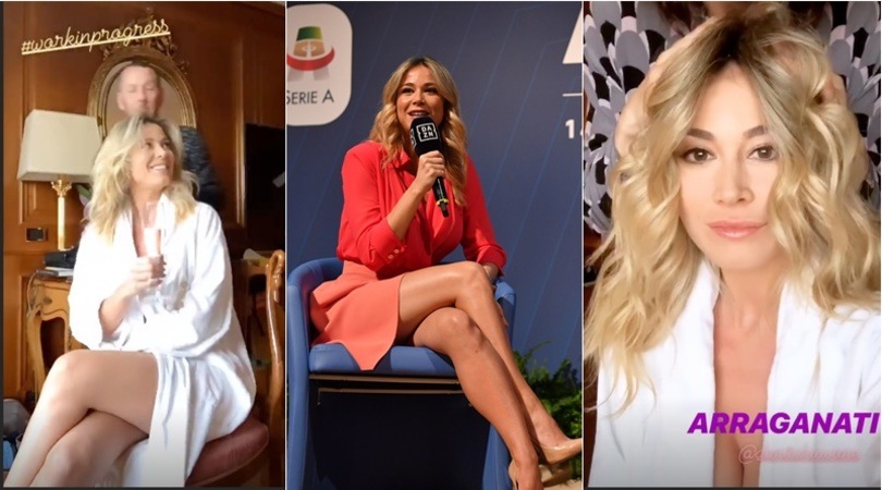 Diletta Leotta in accappatoio scalda il clima in vista della finale di Coppa Italia