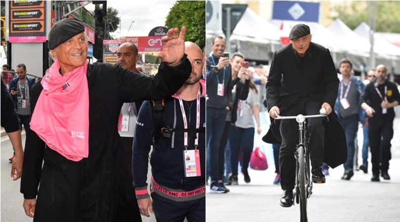 Giro d'Italia, incursione di Don Matteo: è lui a tagliare il traguardo