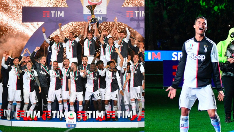 Juve, festa scudetto all'Allianz. E Ronaldo fa SIUUU