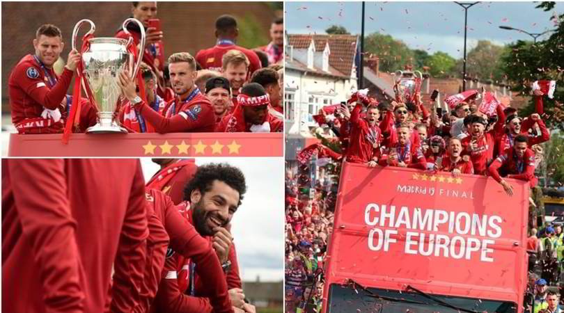Il Liverpool sfila con la Champions: che festa sul bus!