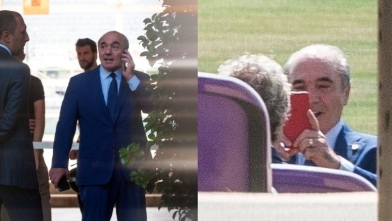 Commisso in visita al Franchi sorride e scatta foto