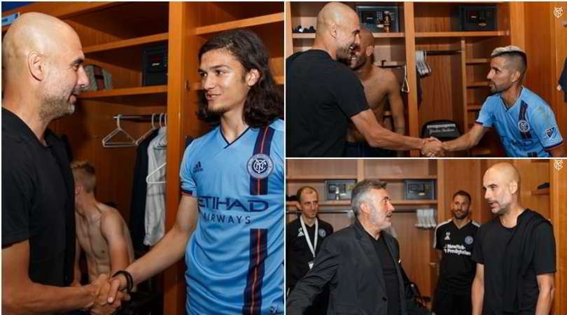 Guardiola fa visita ai New York City. E ritrova un vecchio amico...