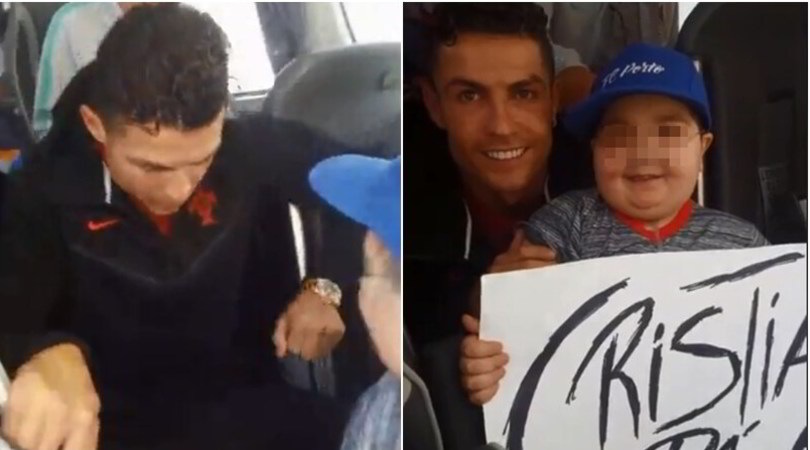 Cristiano Ronaldo cuore d'oro: ferma il pullman e abbraccia il bambino