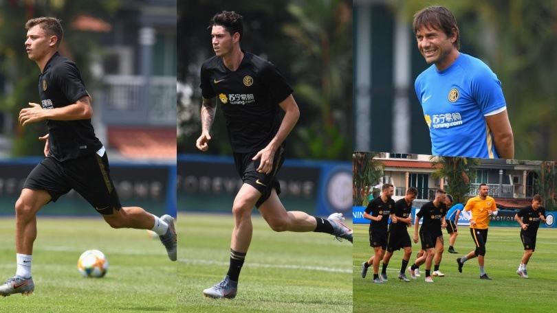 L’Inter di Conte è a Singapore: Barella e Bastoni in campo per il primo allenamento
