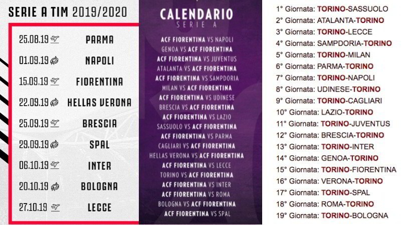 Serie A, dalla Juve al Torino: il calendario squadra per squadra