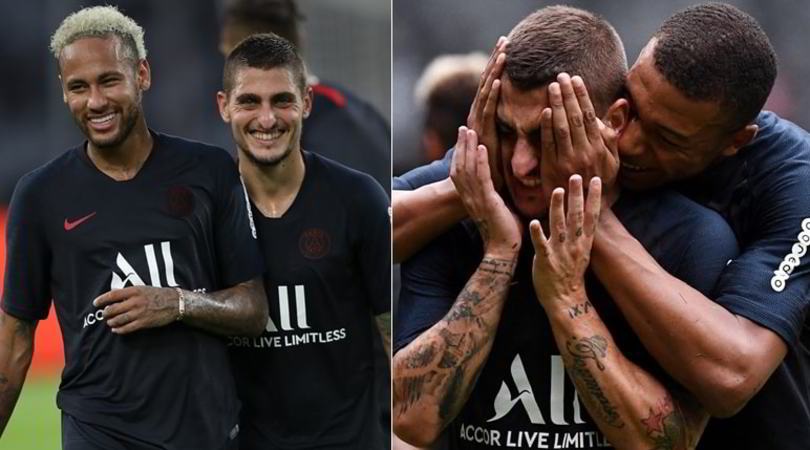 Psg, Verratti show in mezzo a Mbappé e Neymar