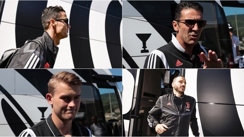 La Juve arriva a Villar Perosa: tifosi in delirio