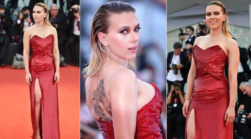 Scarlett Johansson incanta sul red carpet a Venezia