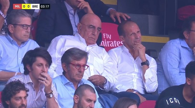 Milan-Brescia, Allegri e Galliani in tribuna