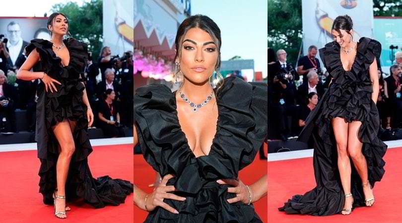 Giulia Salemi incanta Venezia con un look total black