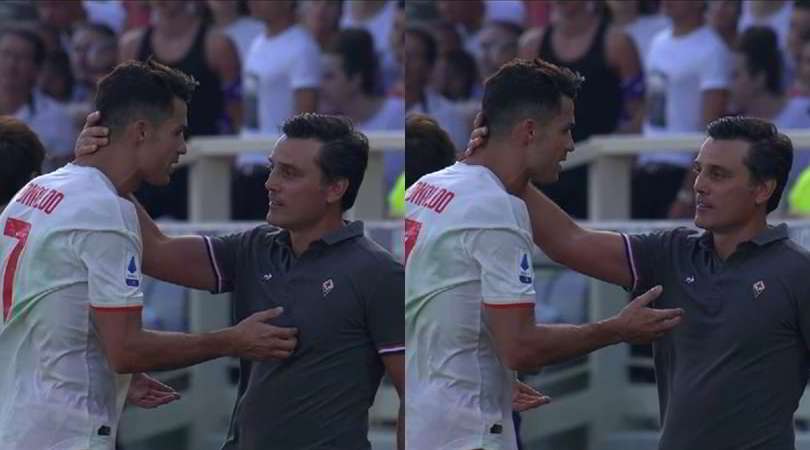 Fiorentina-Juve, Ronaldo abbraccia Montella: la fotosequenza