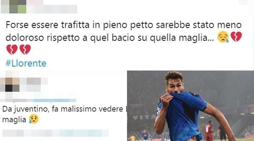 Llorente e il bacio alla maglia del Napoli. La reazione dei tifosi bianconeri