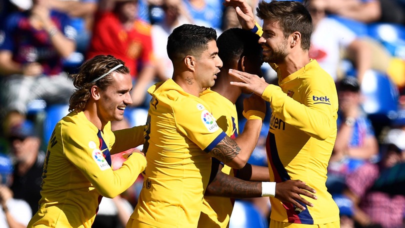 Il Barcellona batte il Getafe senza Messi, pari nel derby di Madrid