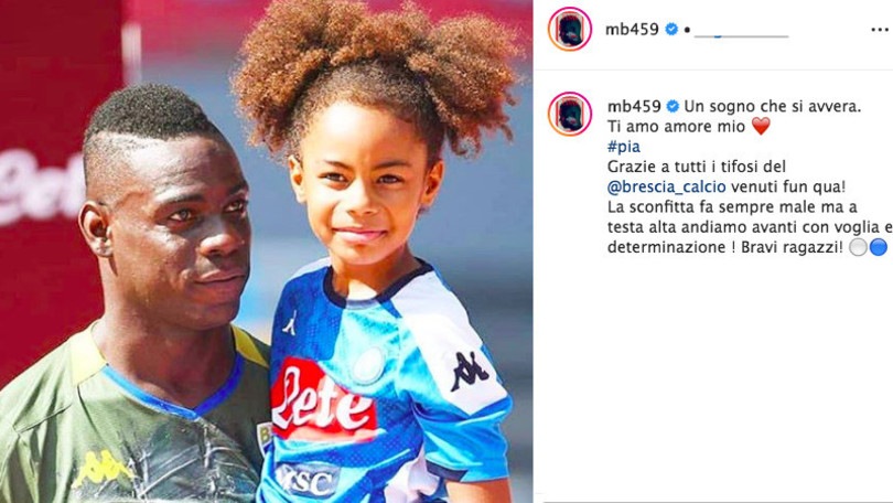 Balotelli, la dedica alla figlia: "Un sogno che si avvera"