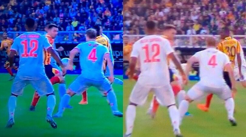 De Ligt e il tocco col braccio: la fotosequenza
