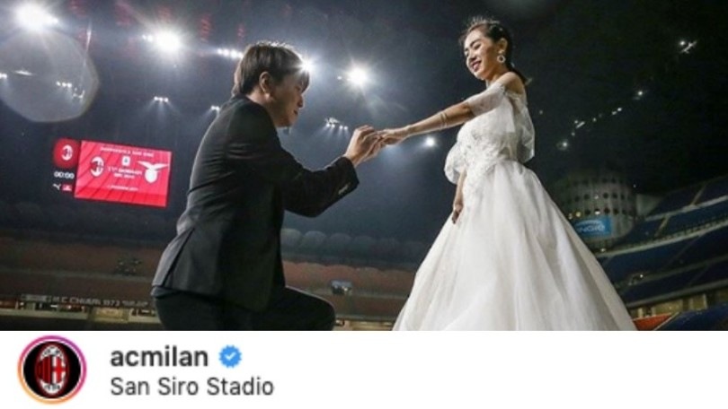 Milan, tifosi non gradiscono foto del matrimonio a San Siro